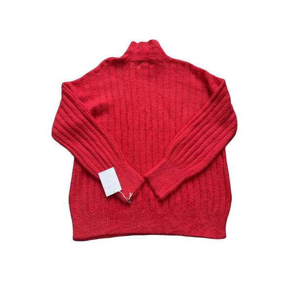 Jessica Simpson Holiday Red Fuzzy Mock-Neck Sweater Women’s Size S Knit Cozy - Picture 5 of 5